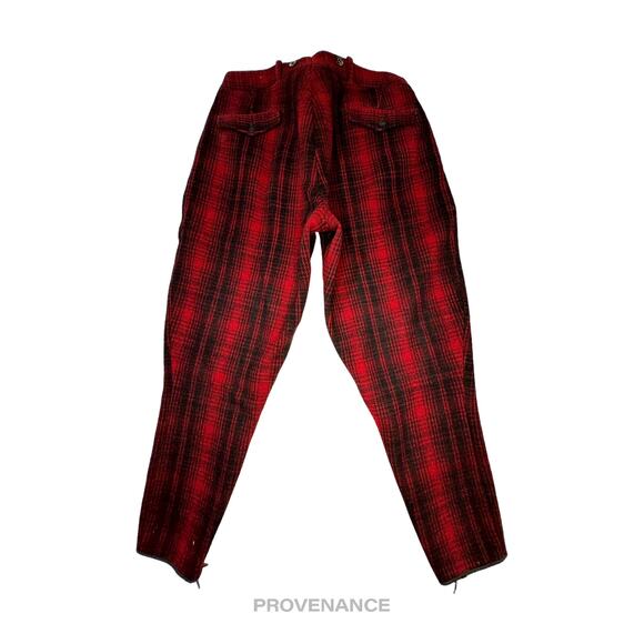 🔴 Woolrich Wool Hunting Pants Knickers - Red/Black Plaid 34 - Picture 5 of 9